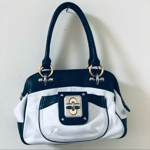 Makowsky Black And White Shoulder Bag/Satchel